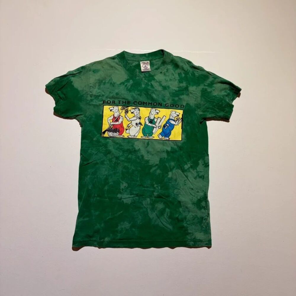 Green Tie Dye Delta "For the Common Good" Graphic Tee Shirt